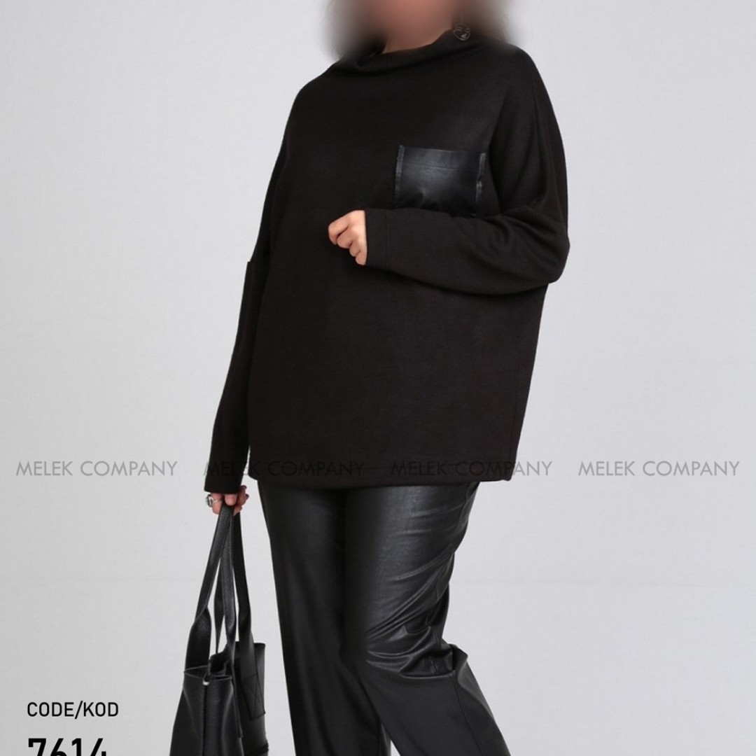 بلوز 7614 غواصی کشی مشکی سایز بزرگ ارسال رایگان 