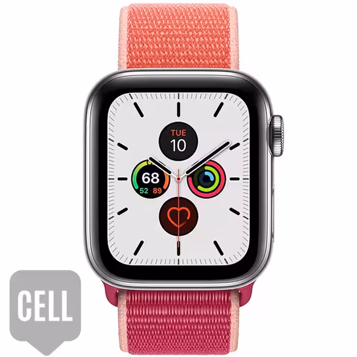 سری 5 استیل سلولار مردانه Stainless Steel Case with Pomegranate Sport Loop - Hiapple.ir