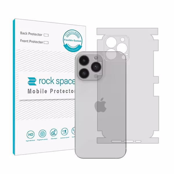 گلس محافظ پشت گوشی آیفون 14 pro max مدل نانو هیدروژل شفاف برند راک اسپیس سایز M کد 29619