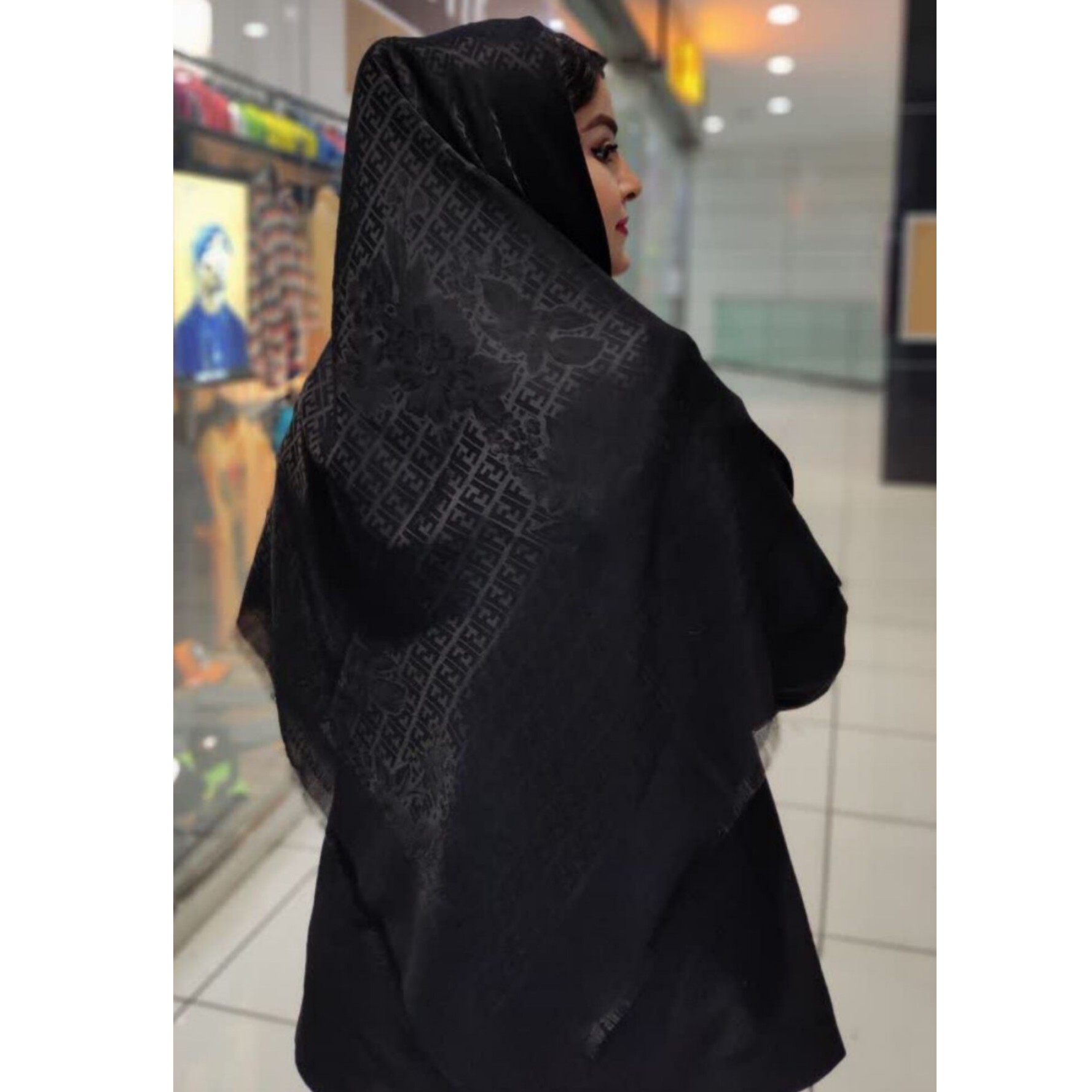 روسری نخ ابریشم ژاکارد کد2