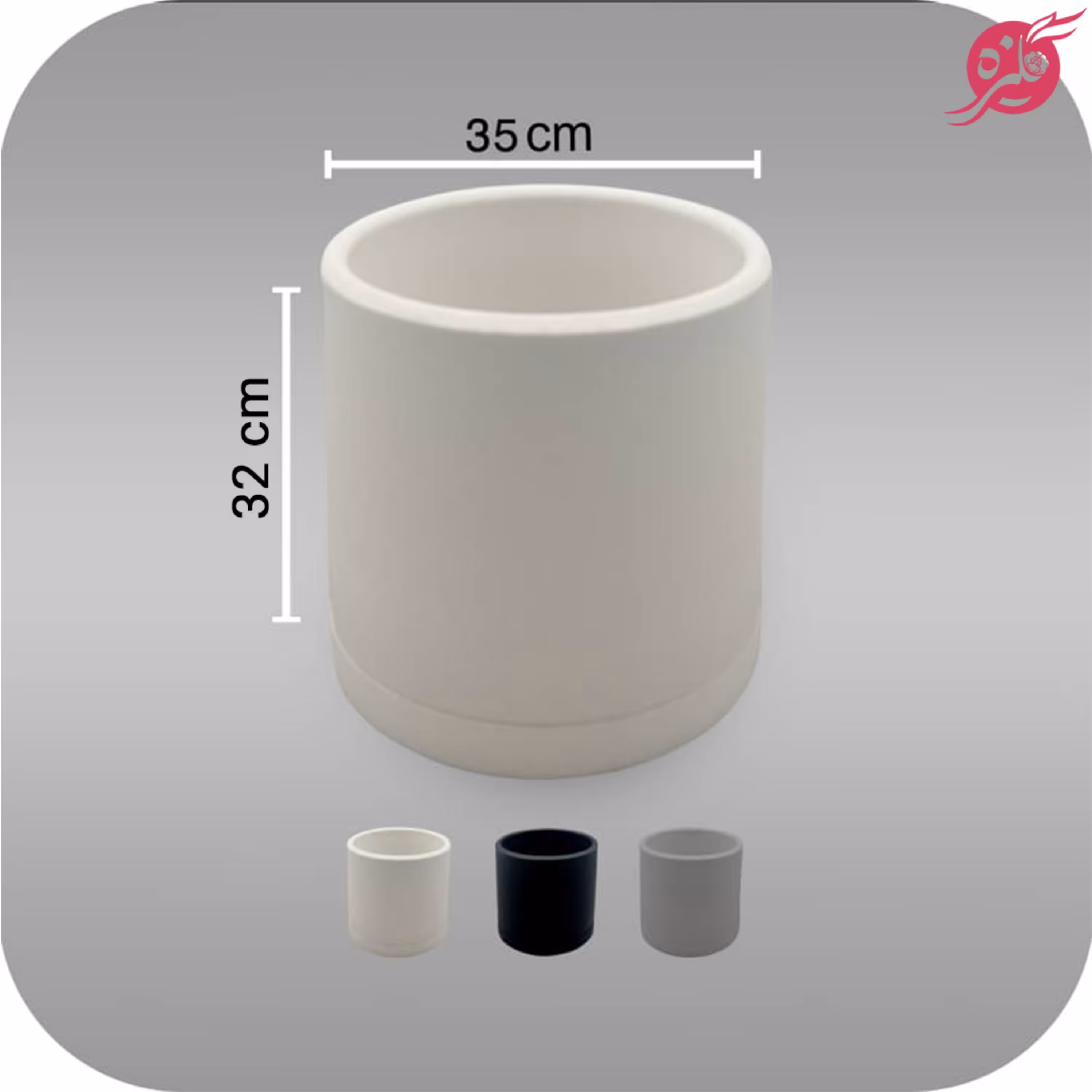 گلدان پلیمری- مدل استوانه بلند -سایز 35