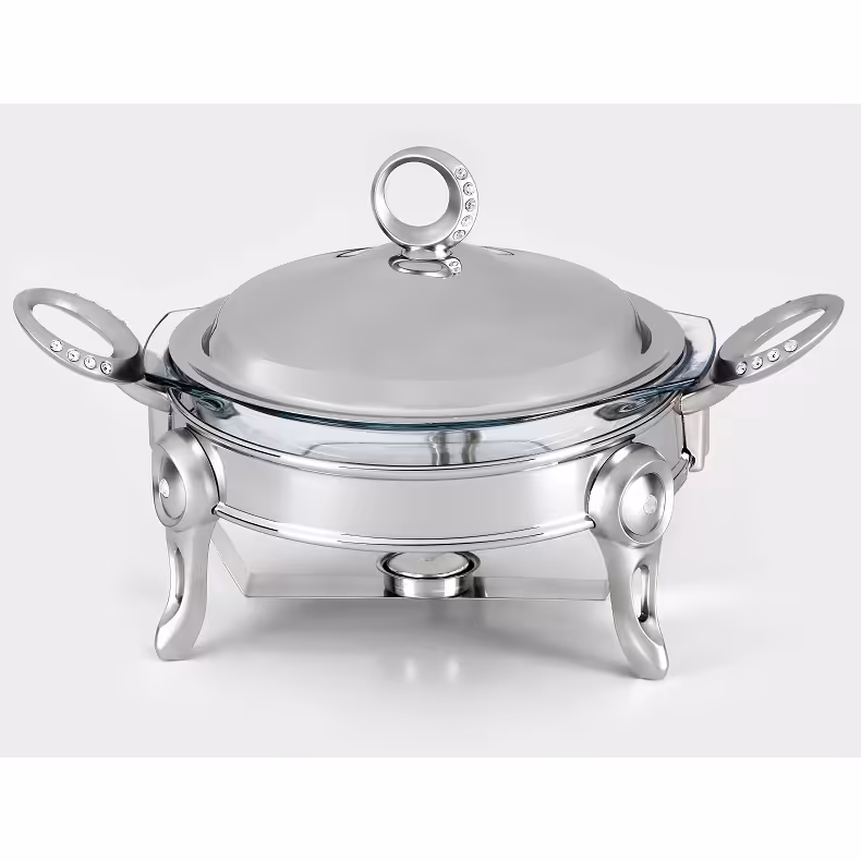 سوفله سوپ خوری کوچک تک استیل مدل نگین دار (استیل)