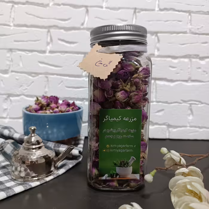 غنچه گل محمدی 100 گرمی شیشه ای 