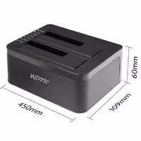 Fideco Dual Bay HDD Docking Station with USB 3.0 Hub