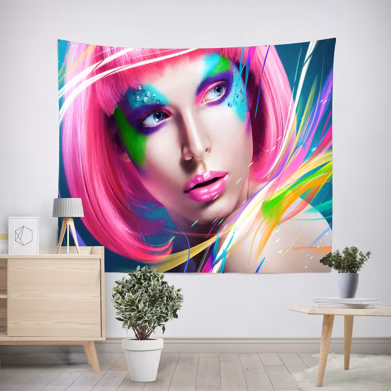 پوستر پارچه ای پرینتینگ لند طرح بکدراپ آرایشی کد A34