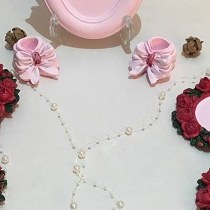 هفت سین گل رز- 9تیکه-جنس پودر سنگ- ارغوانی رنگ- رنگ سال 1402