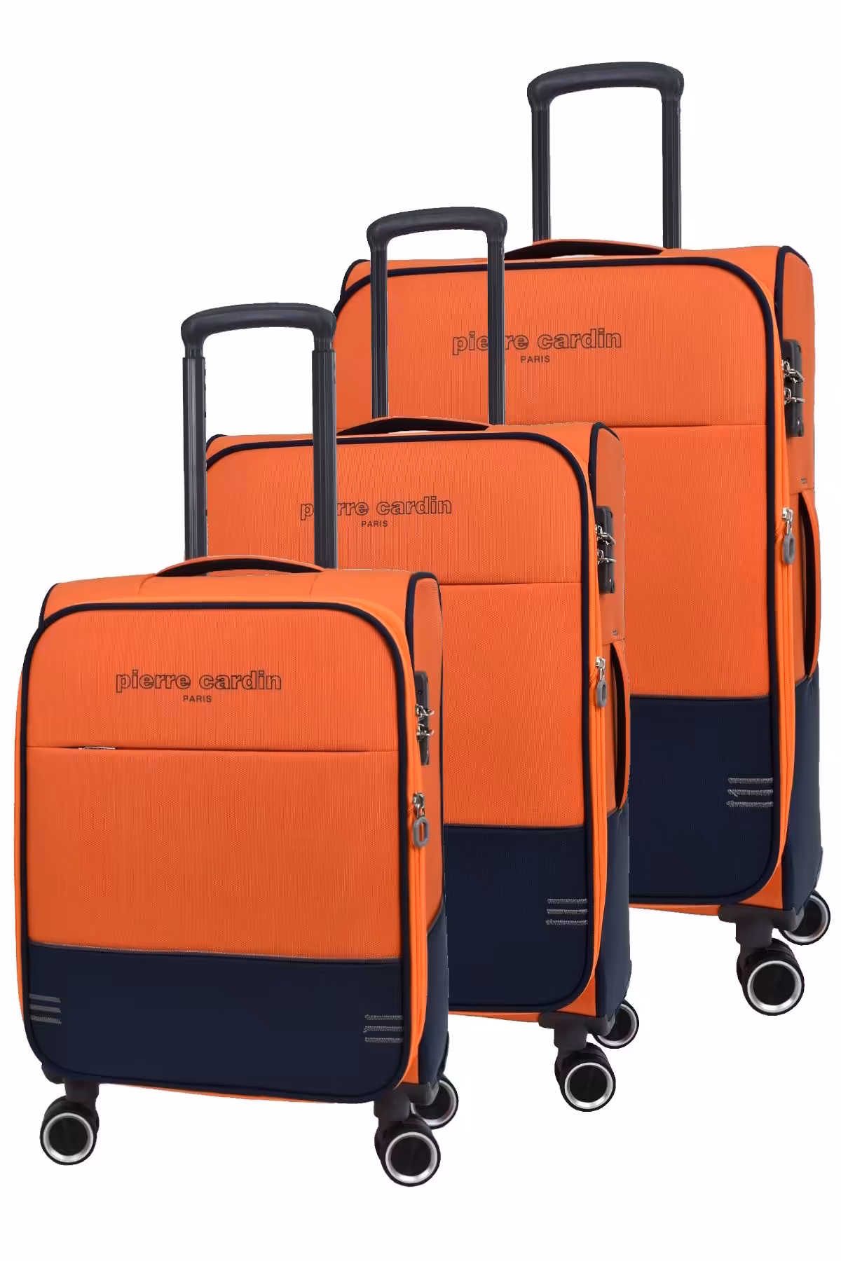 چمدان و ساک نارنجی مردانه زنانه پارچه لوکس Ultra Light 3 Set PC8200 Pierre Cardin