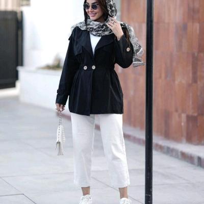 مانتو اسپرت زنانه لنین مدل عروسکی کمرکش