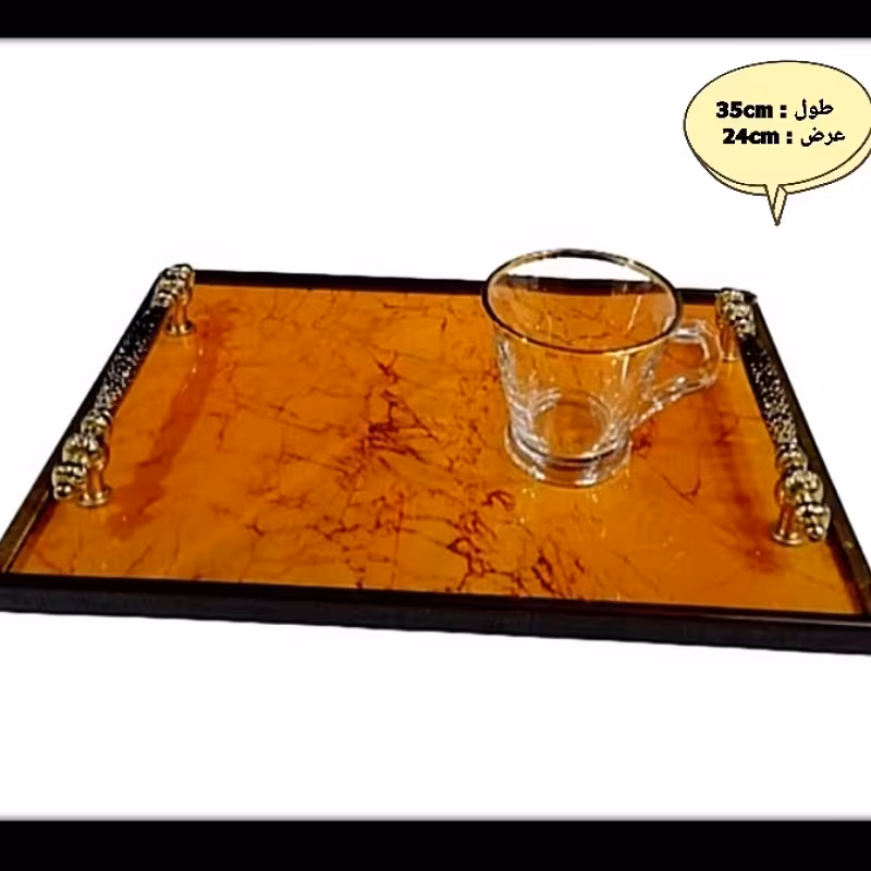 سینی دسته دار طرح دار 