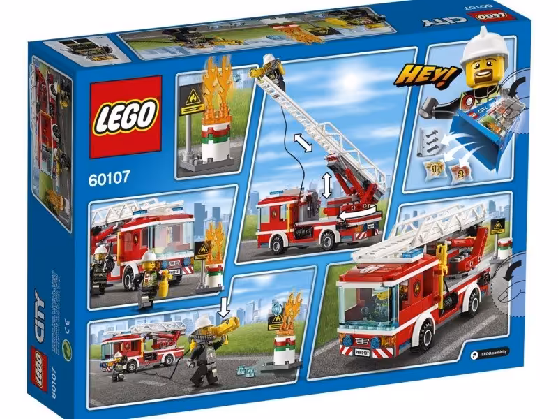 اسباب بازی ساختنی ماشین آتش نشانی سری CITY كد 60107