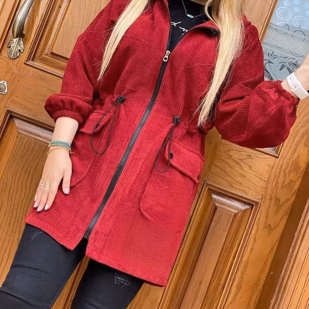 مانتو مخمل مانتو زیپ دار مانتو گت دار مانتو جیب دار مانتو زنانه 