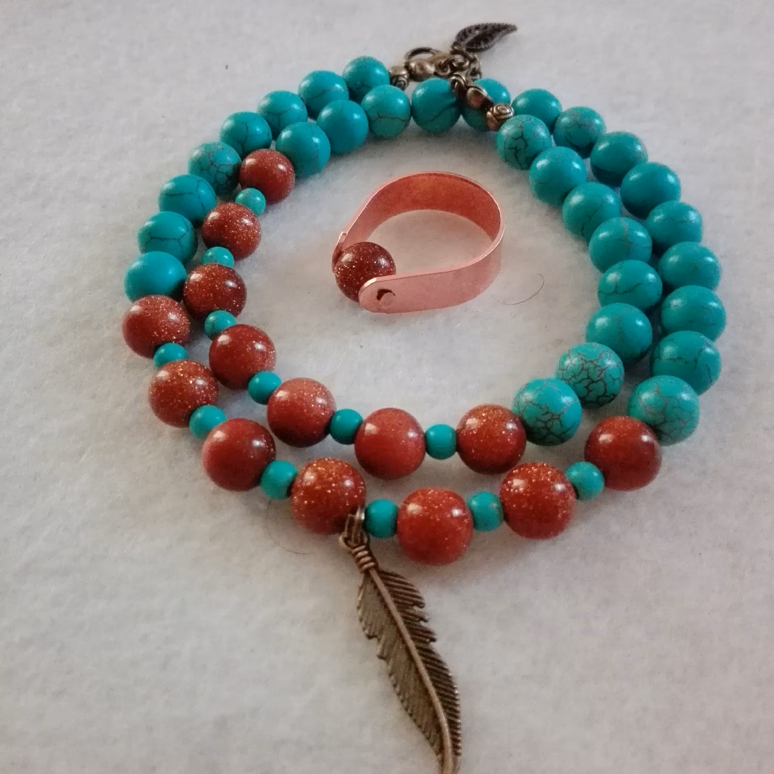 دستبند دو دورپیچ و انگشتر