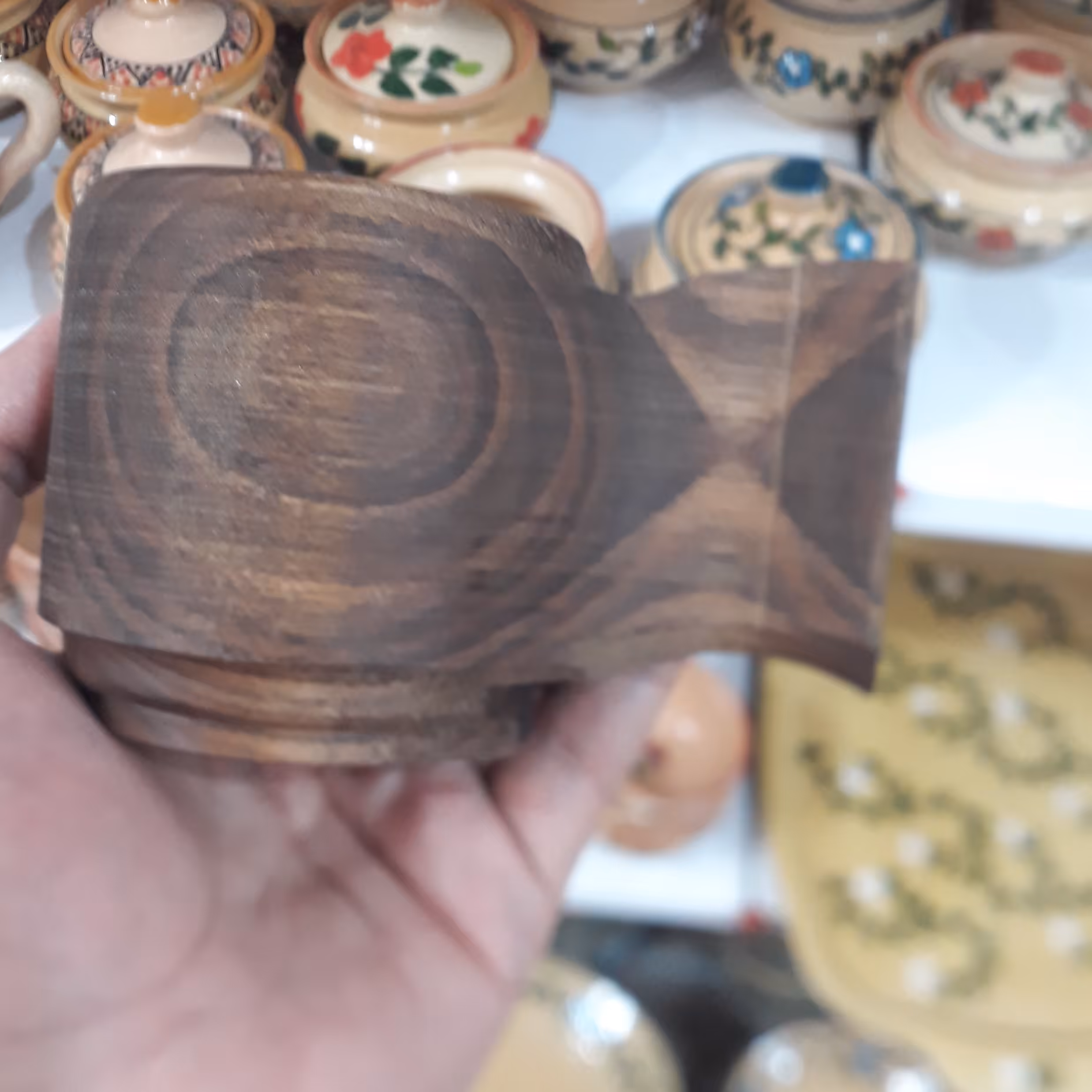 کوکسا لیوان چوبی چوب گردو تیره رنگ تضمین چوب 