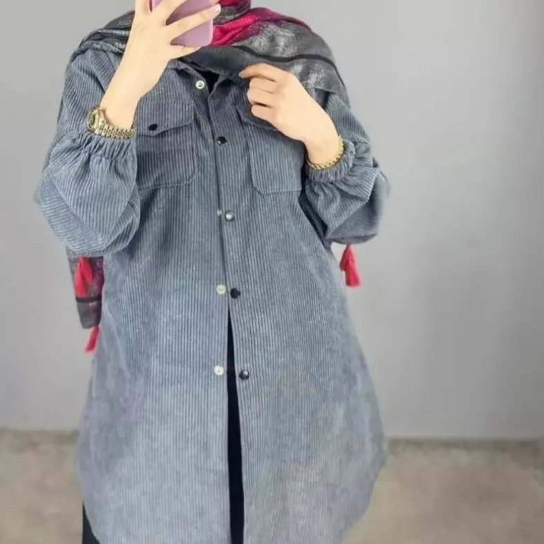 مانتو مخمل کبریتی گرم بالا