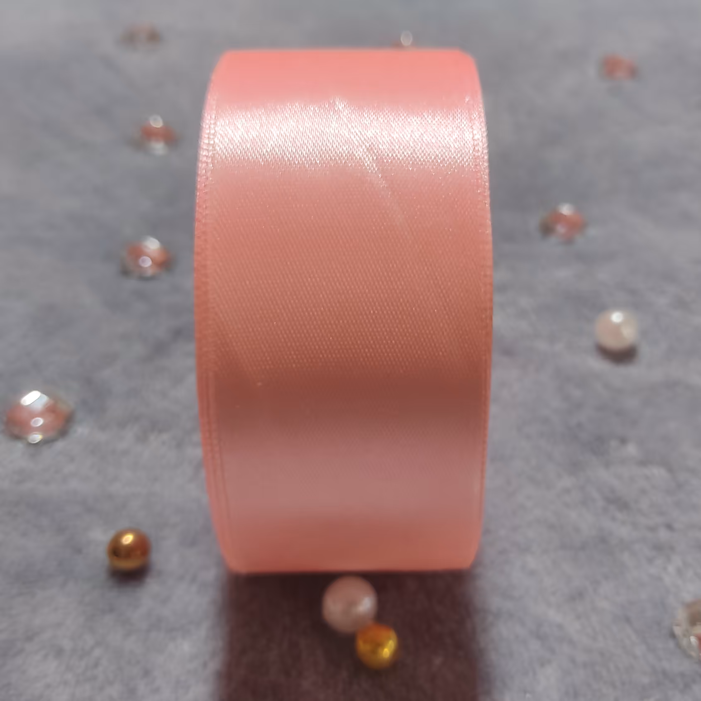 روبان ساتن رنگ صورتی کمرنگ عرض 4 سانتی متر و طول 100 سانتی متر - روبان لوازم گلسازی لوازم خیاطی 