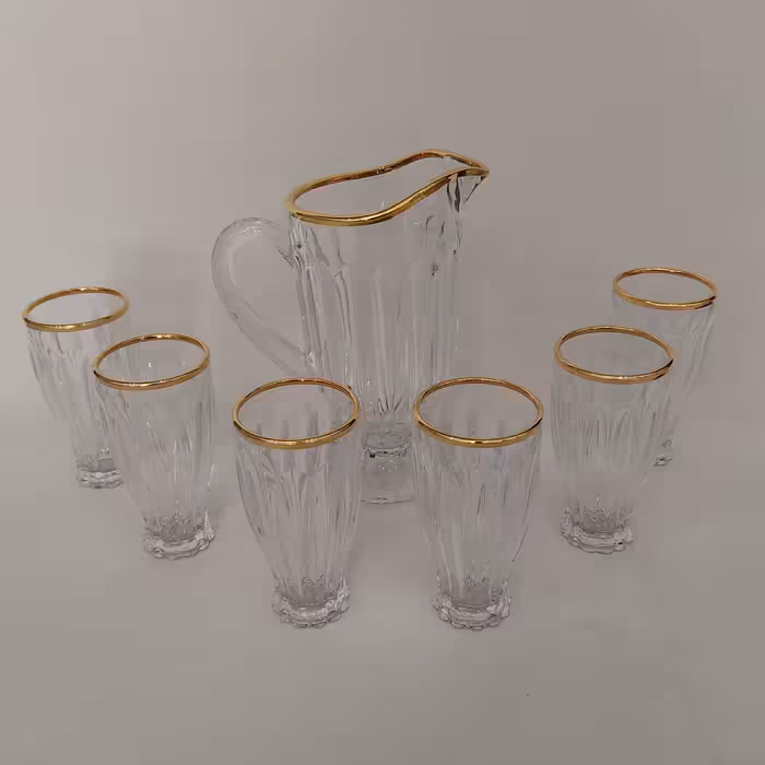 پارچ و لیوان لب طلایی طرح جنوا