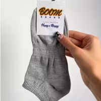 جوراب طوسی ملانژ مچی ساده پنبه فری سایز