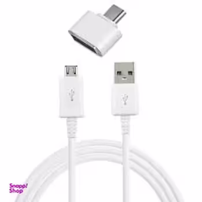 کابل تبدیل USB به microUSB کد EP 222RW فست شارژ به طول 1.2 متر به همراه مبدل otg غیر اصل