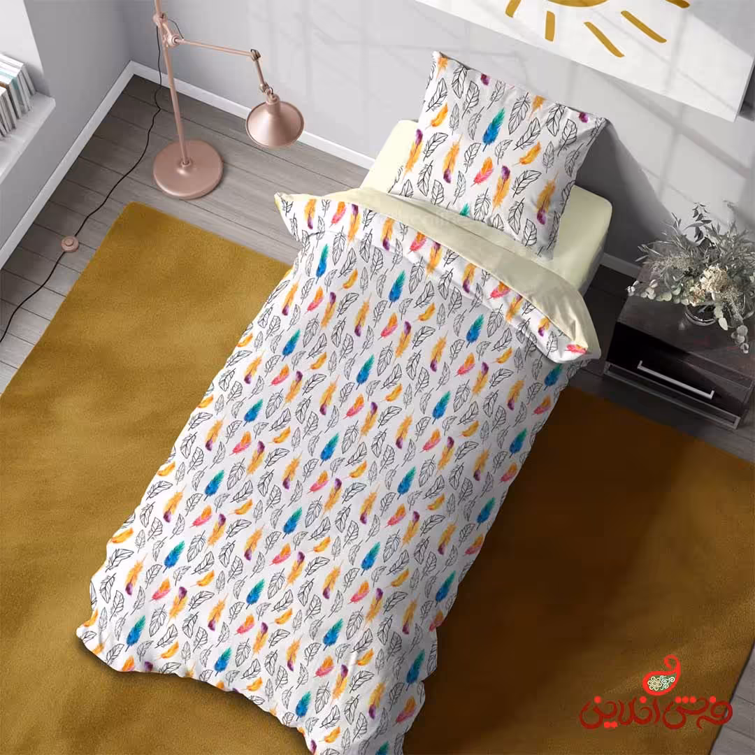 روتختی سه بعدی طرح پرهای ریز رنگی کد 3134