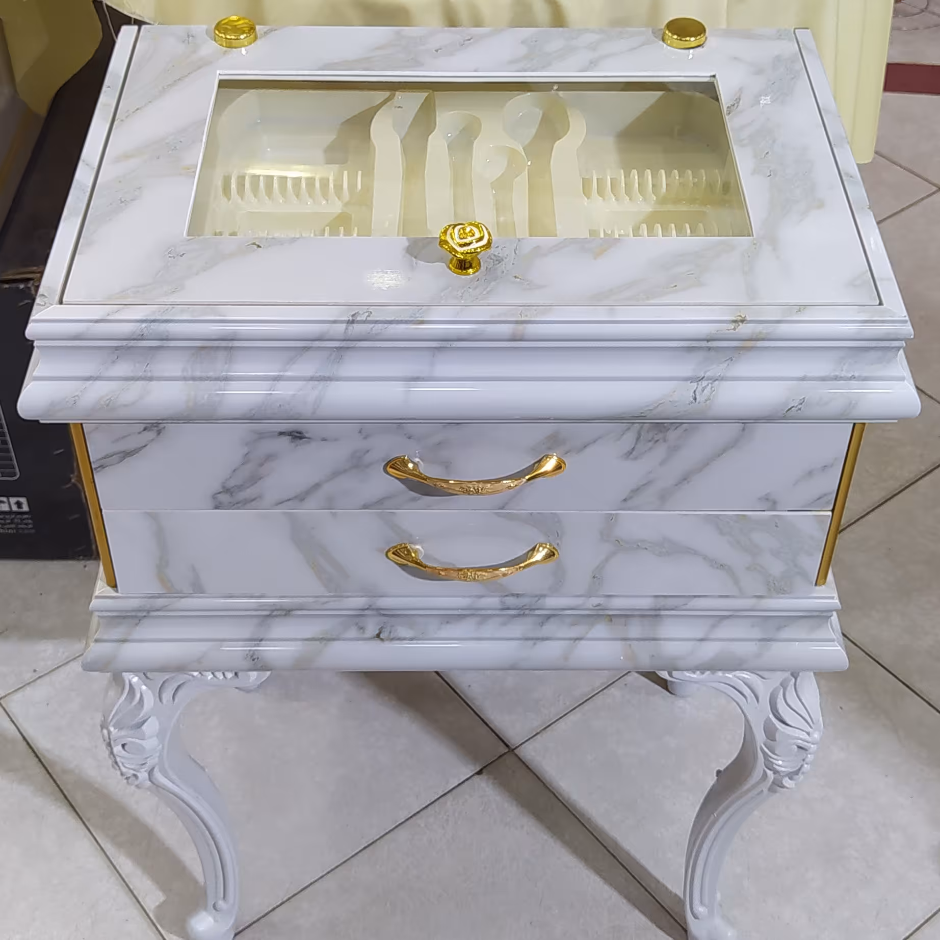 جعبه قاشق طرح سنگی