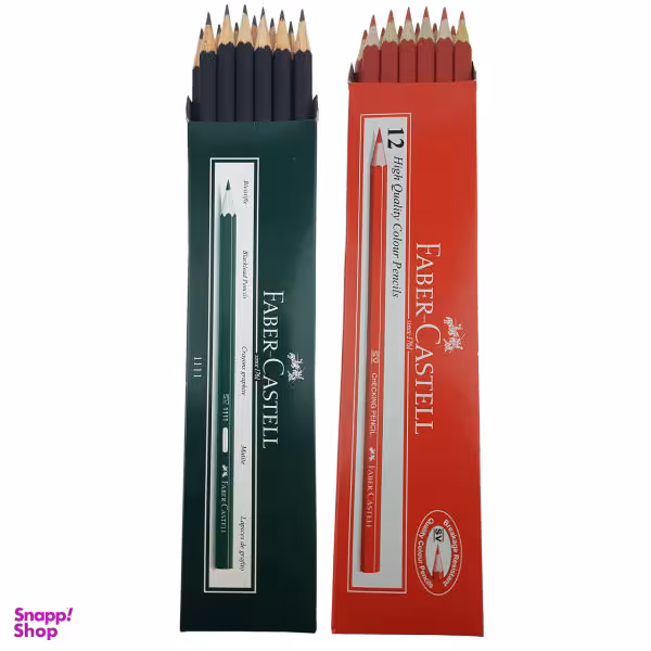 مداد مشکی و قرمز فابر کاستل مدل 111100 بسته 24 عددی