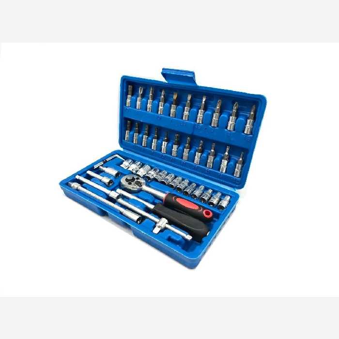 جعبه بکس 46 پارچه صنعتی درایو یک چهارم جنس کروم وانادیوم مدل LIFE ارسال رایگان با پست پیشتاز