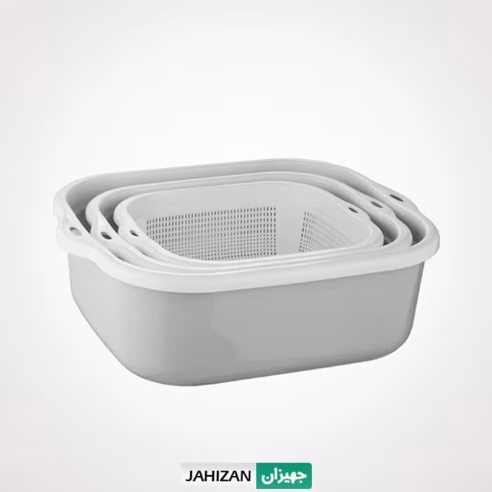 ست آبکش و لگن لیمون مدل نسیم کد 27835 (3 عددی)