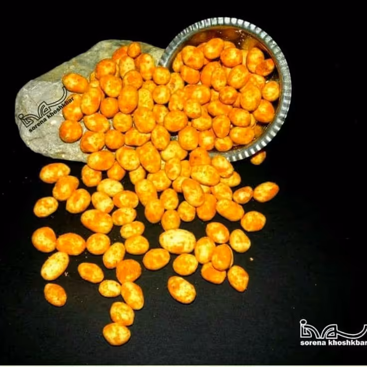 بادام زمینی روکشدار با طعم پیتزایی در بسته بندی 850 گرمی