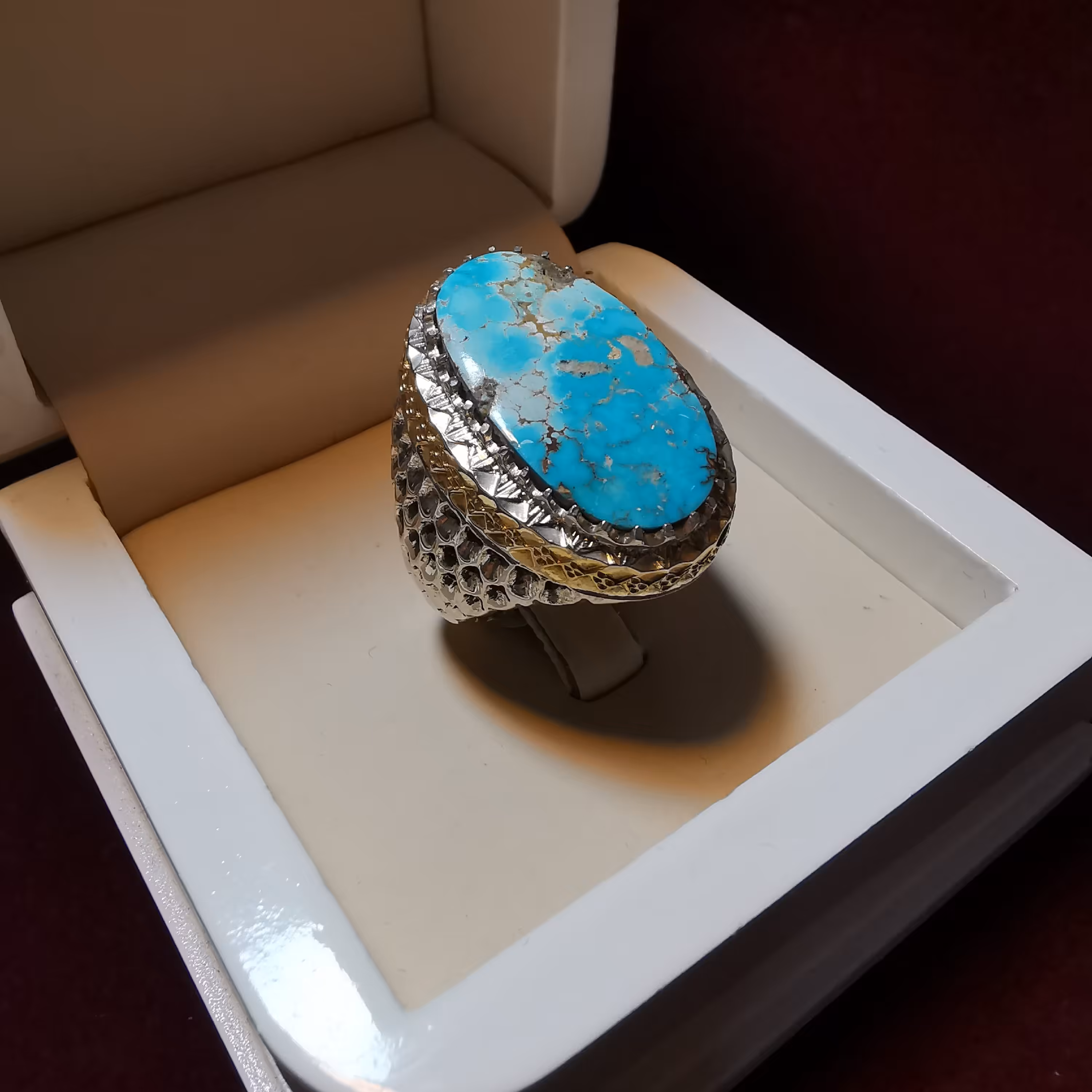 انگشتر فیروزه نیشابوری اصلی و طبیعی