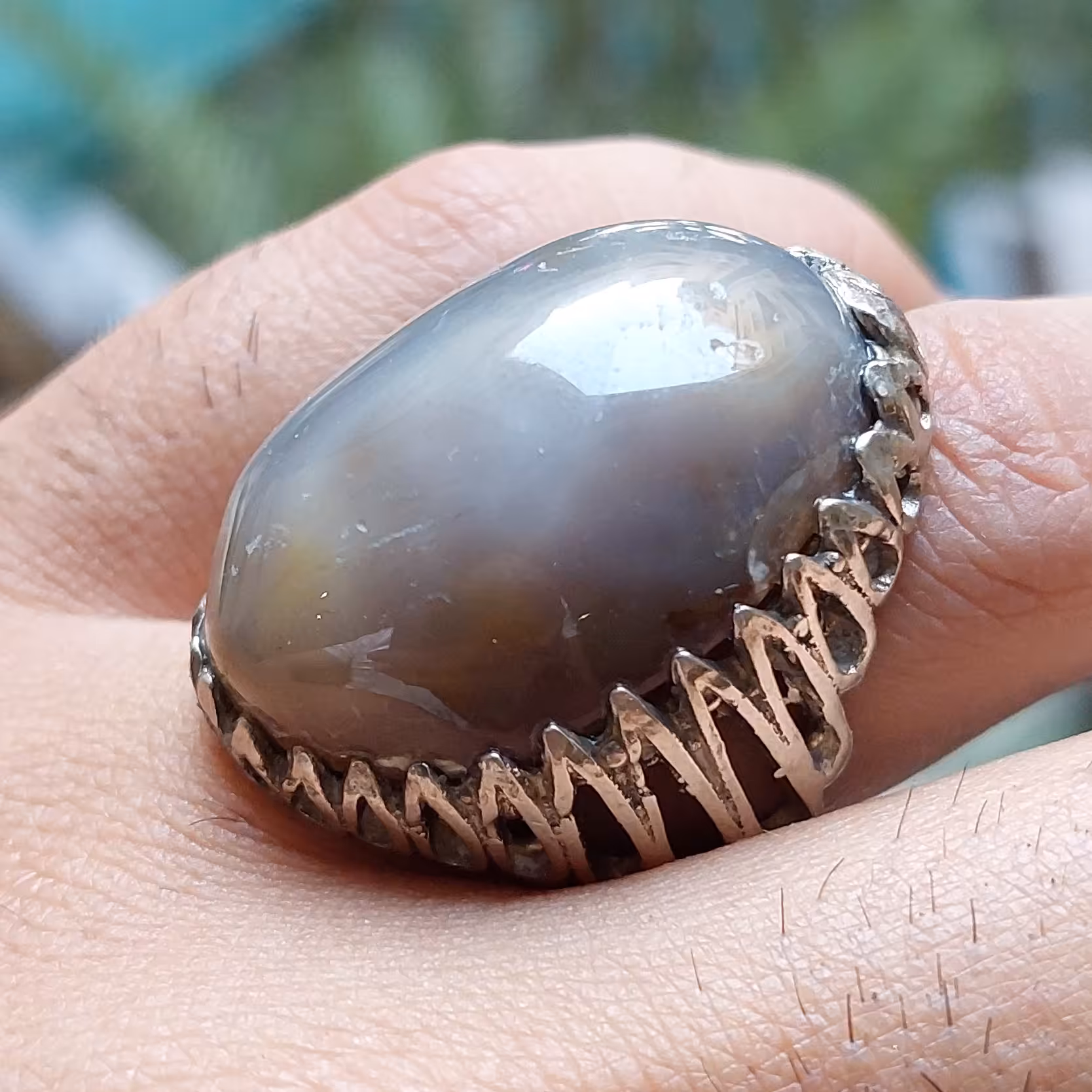 عقیق معدنی خاکستری 