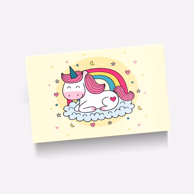 استیکر(برچسب) کارت عابر بانک-طرح اسب تک شاخ(Unicorn)-کد717-سفارشی