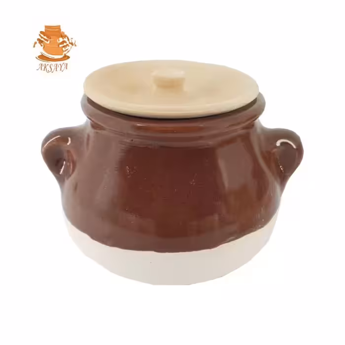جا ادویه سفالی مدل دیزی رنگ قهوه ای