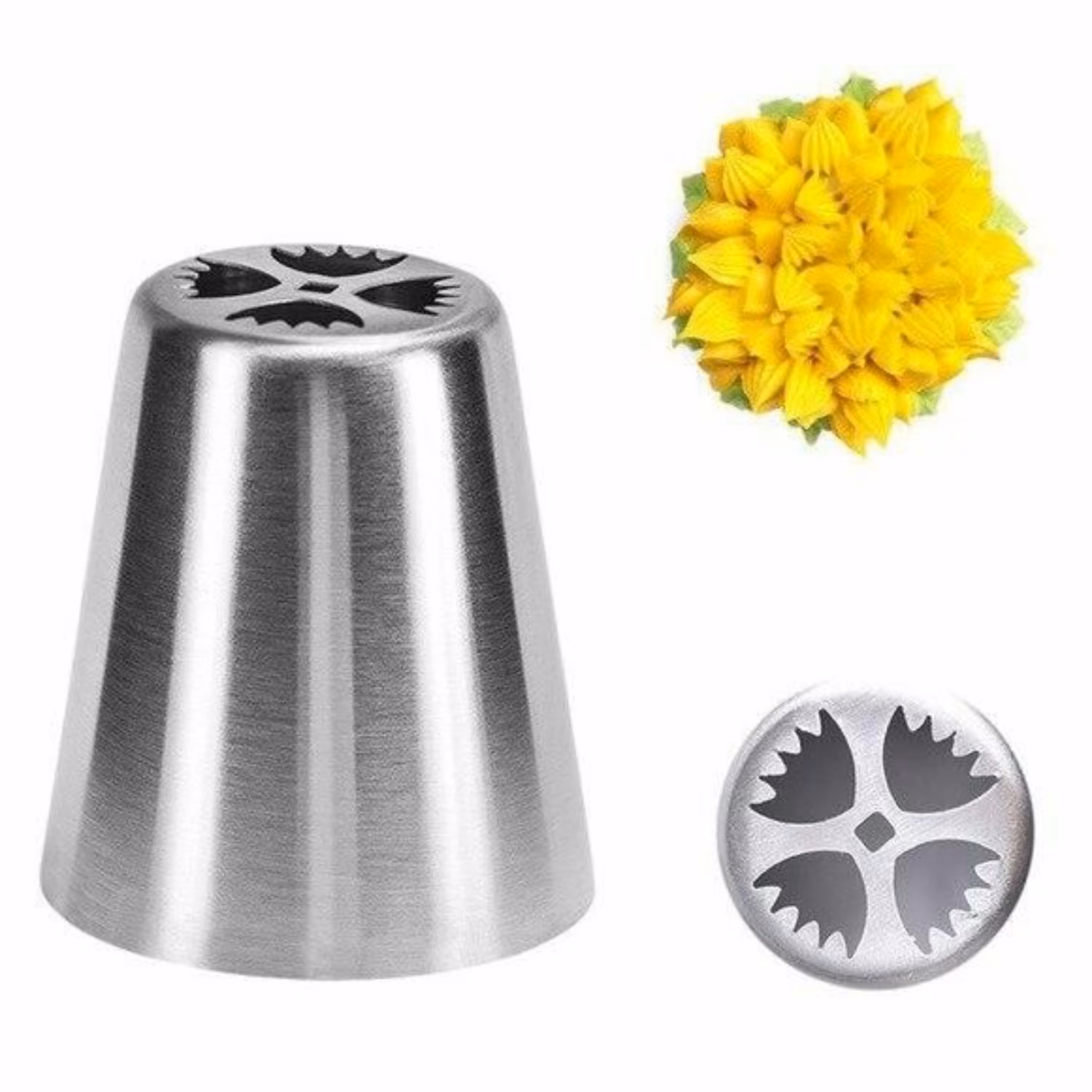 ماسوره شیرینی پزی بهگز مدل گل رز حاشیه دار مناسب تزیین انواع کیک خامه ای