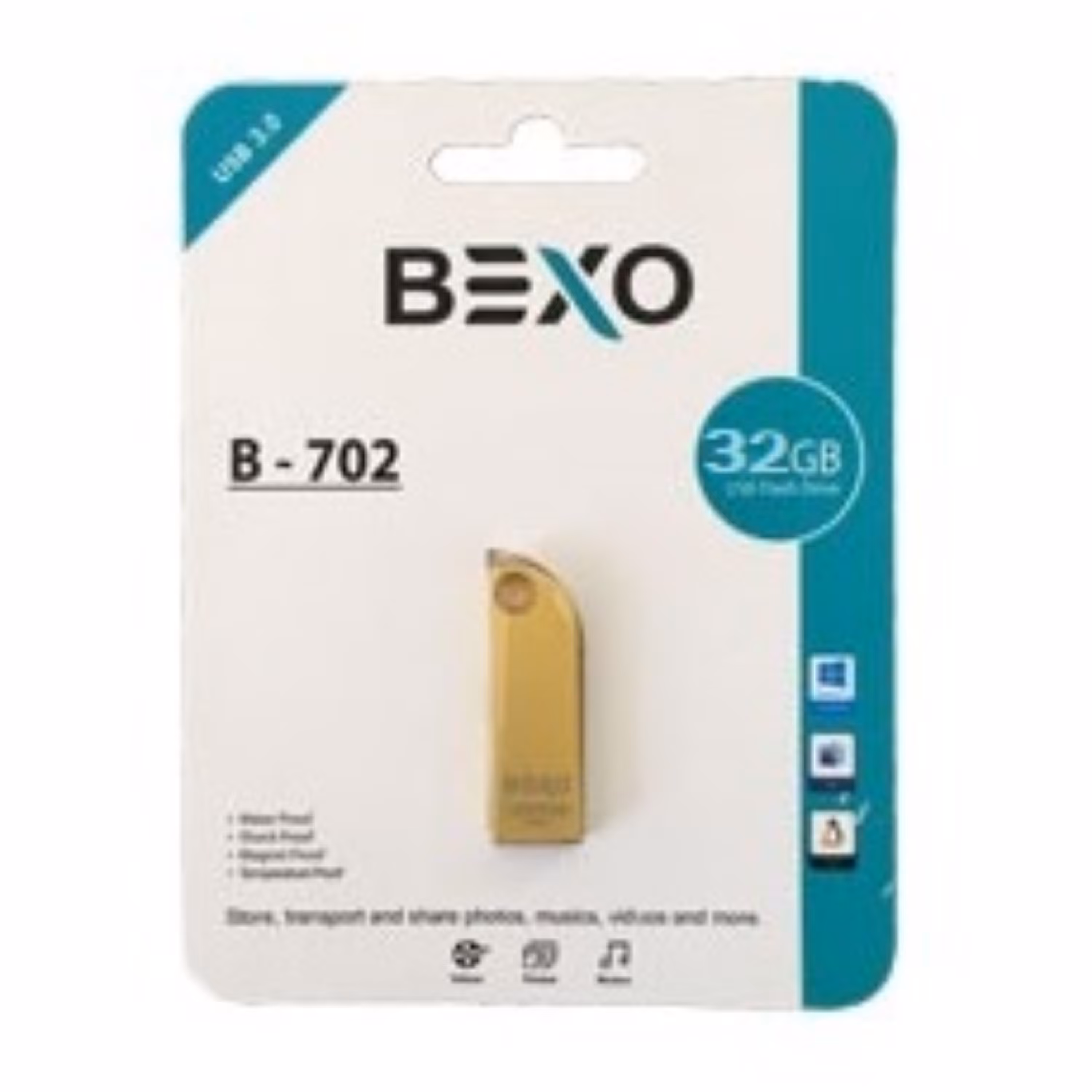 فلش 32GB  USB 3.1  Bexo B-702 با گارانتی مادام العمر