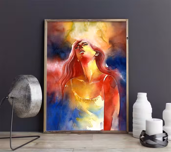 تابلو اختصاصی طرح زن رنگی