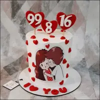 کیک عاشقانه جذابمون  به وزن  2k کیلویی 300
