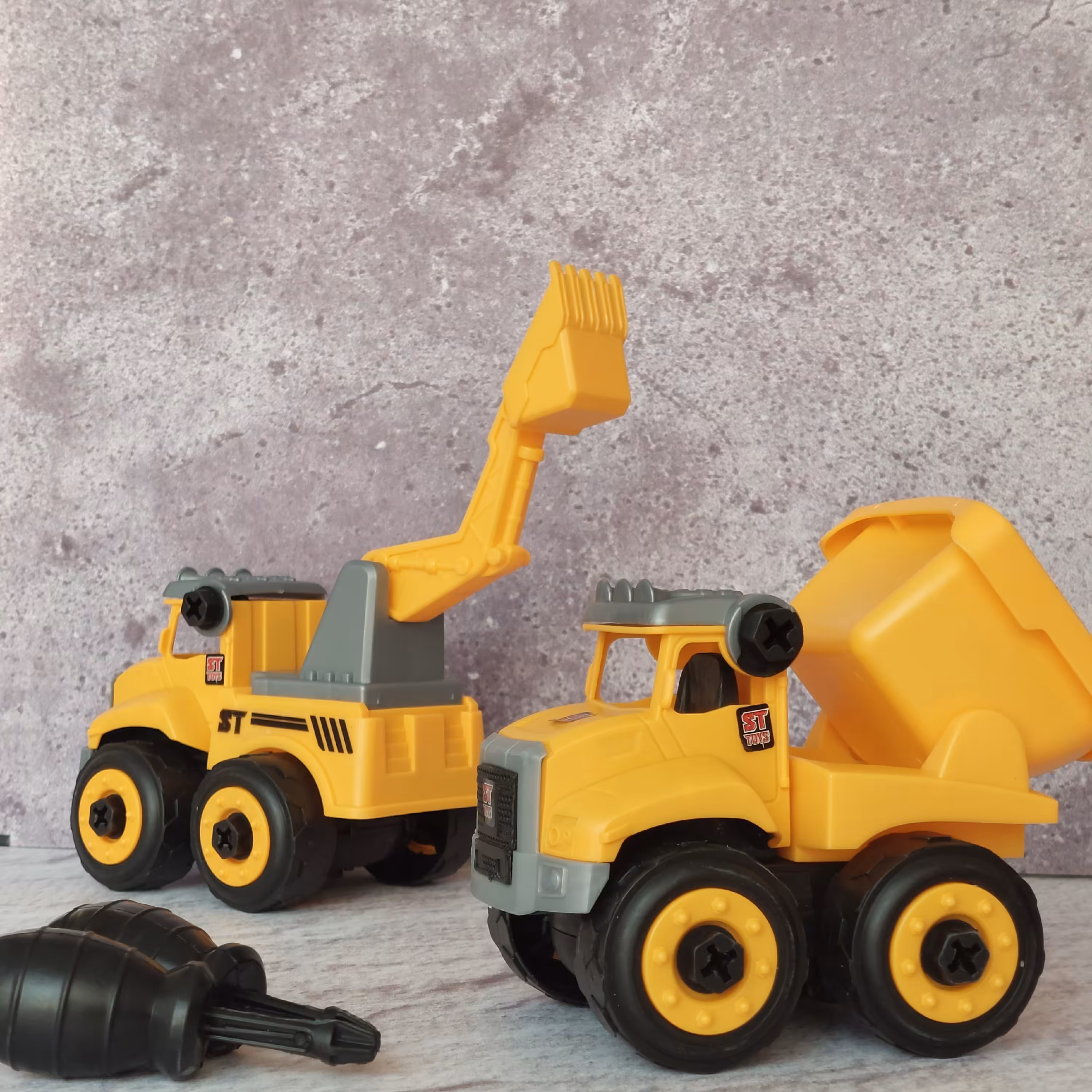 پک دوتایی ماشین آچار خور فکری کامیون و بولدوزر همراه دو عدد آچار