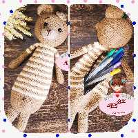 جامدادی عروسکی بافتنی طرح خرس 🐻