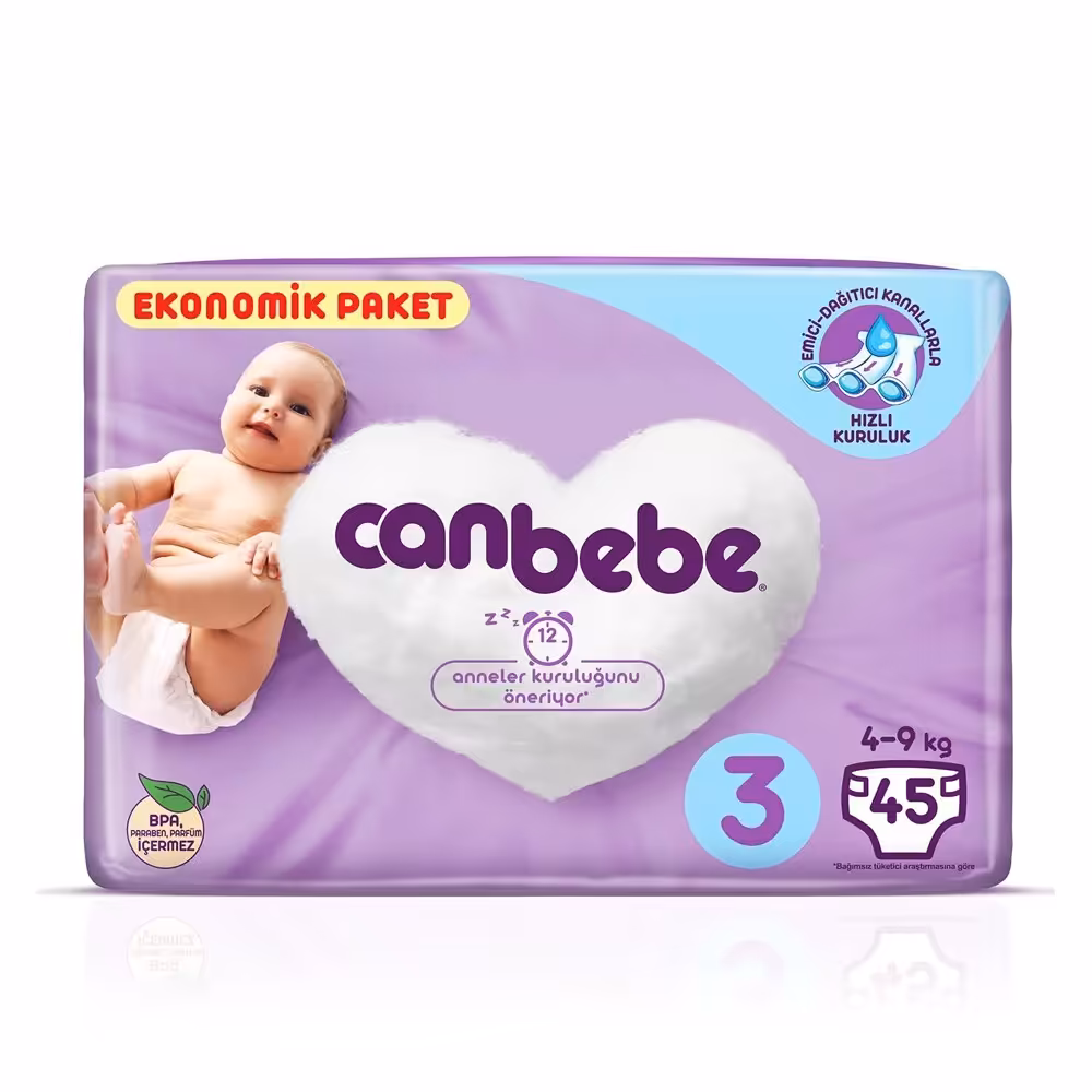 پوشک بچه جان به به Canbebe سایز 3 بسته 45 عددی