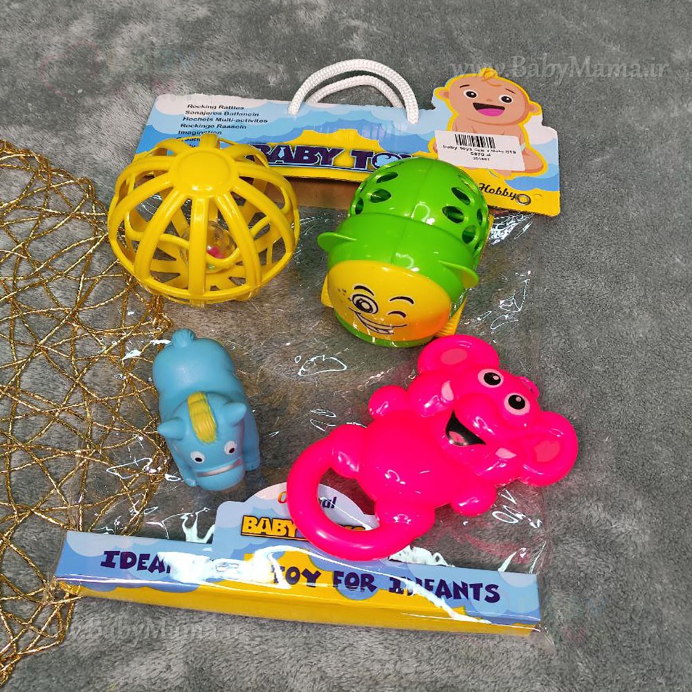 ست پوپت و جغجغه 4 عددی BABY TOYS