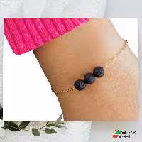 نیمست زنانه سنگ لاوا و زنجیر استیل و رنگ ثابت