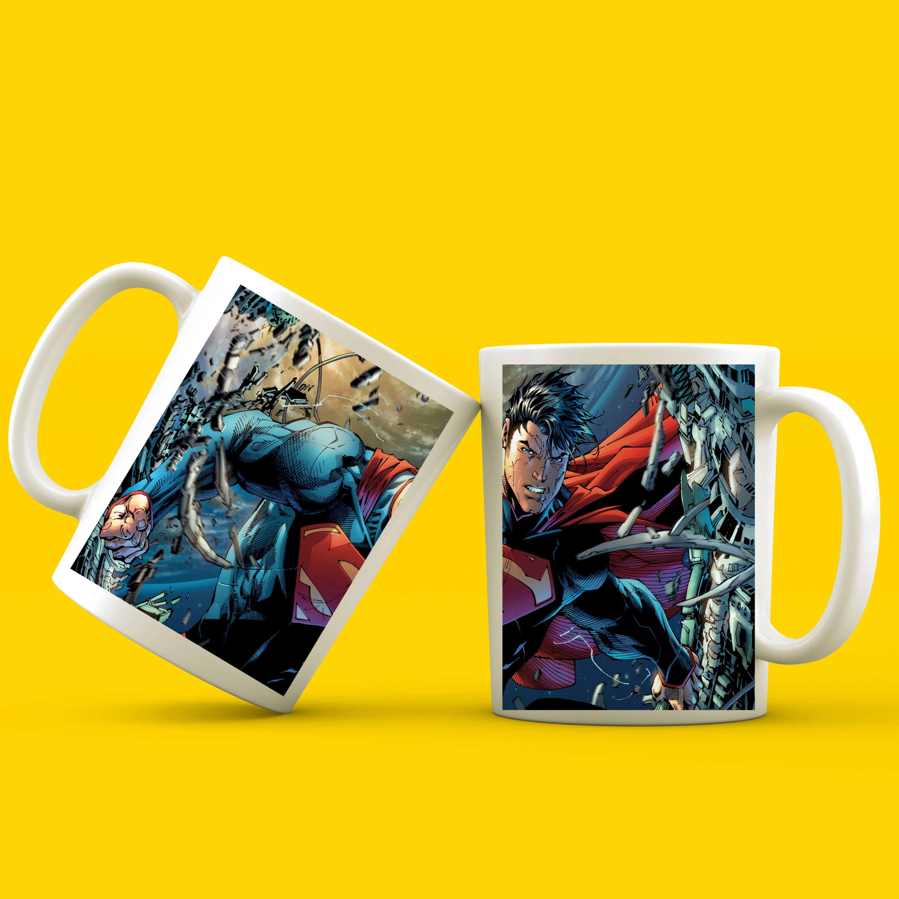 ماگ سرامیکی سفید طرح سوپر من ( Superman ) کد 02