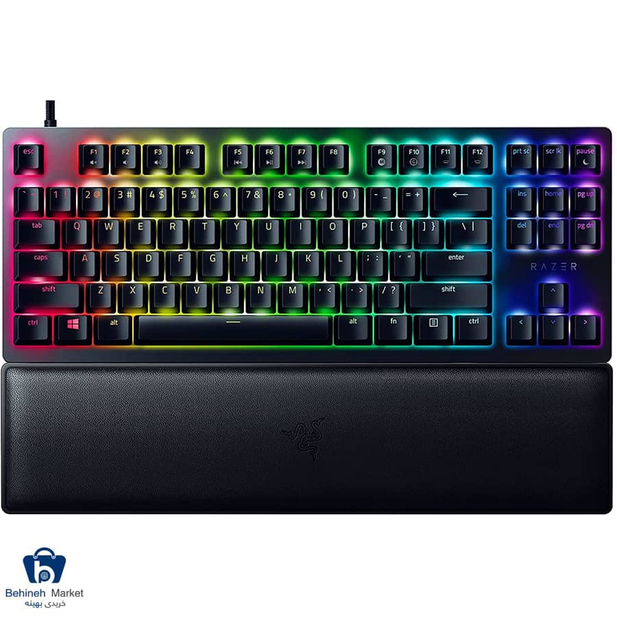 کیبورد مخصوص بازی ریزر مدل Huntsman V2 Tenkeyless Clicky Optical Switch Purple