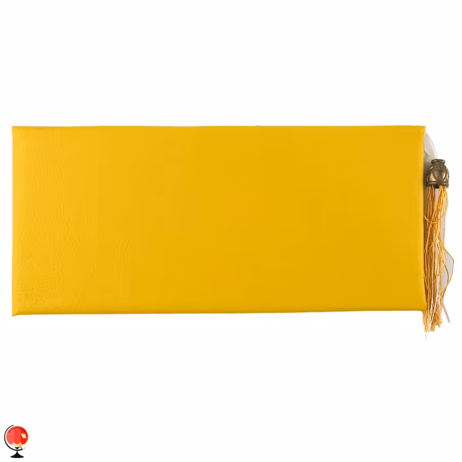 پاکت پول مجلسی چرم منگوله دار زرد