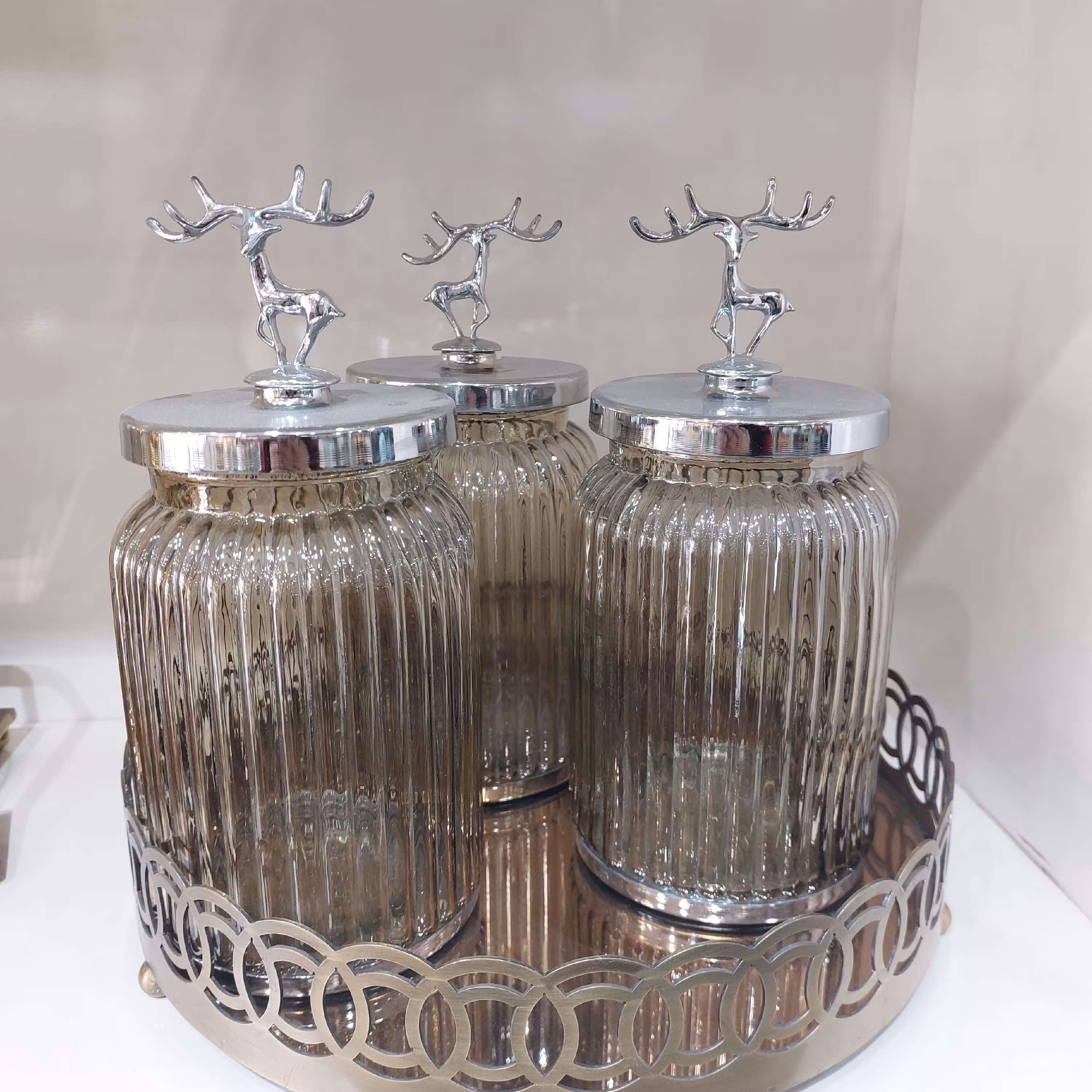 کندی سه سایزه سر گوزن طلایی و لستیل