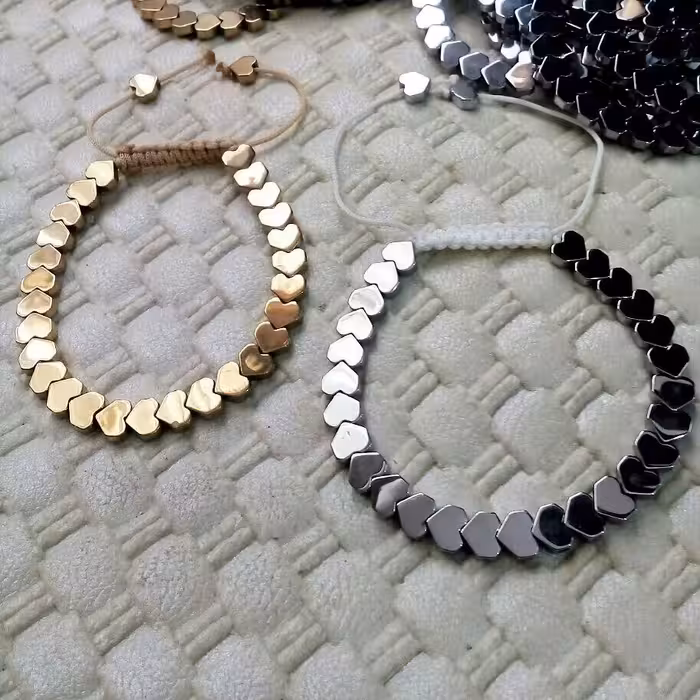 دستبند حدید قلب ریز پک دوتایی