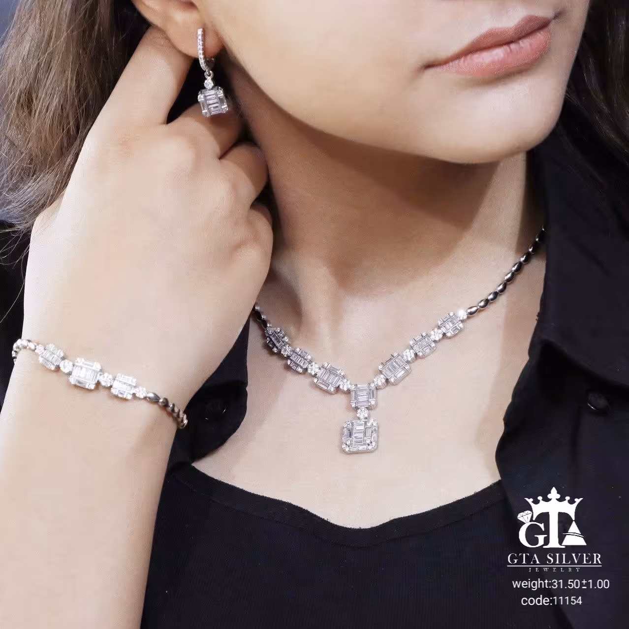 سرویس امرالدکات ظریف نقره 925 طرح جواهر ابکاری طلاضمانتی 