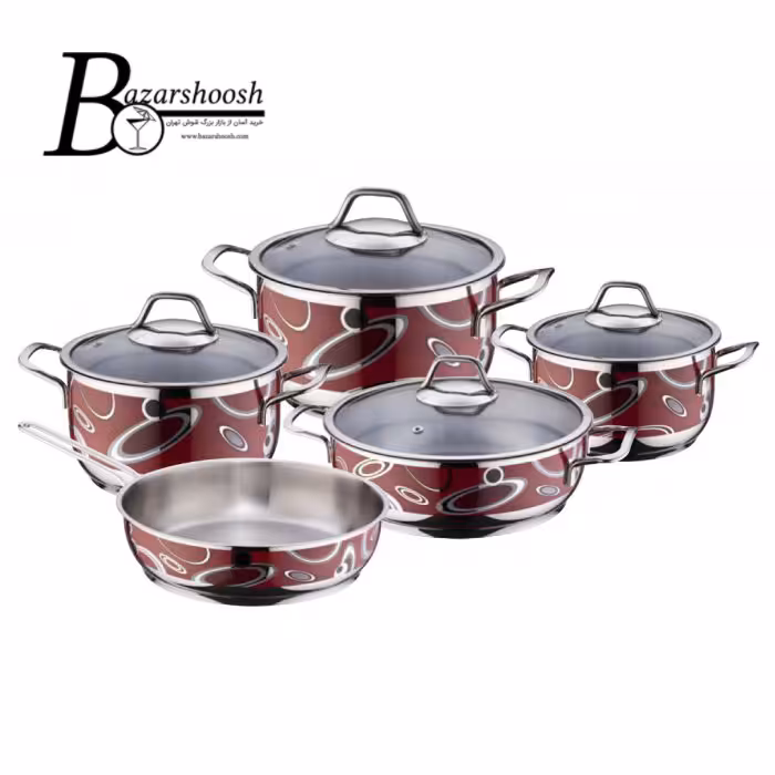 سرویس قابلمه استیل 9پارچه سوفرام مدل اسپیس