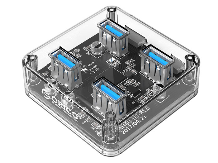 هاب یو اس بی 4 پورت اوریکو Orico 4 Port USB3.0 Transparent HUB MH4U-U3 1M Cable