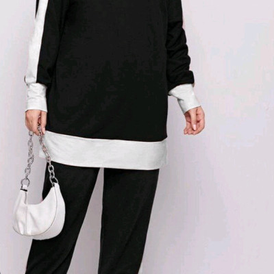 ست هودی و شلوار دورس پنبه سایزبزرگ23159